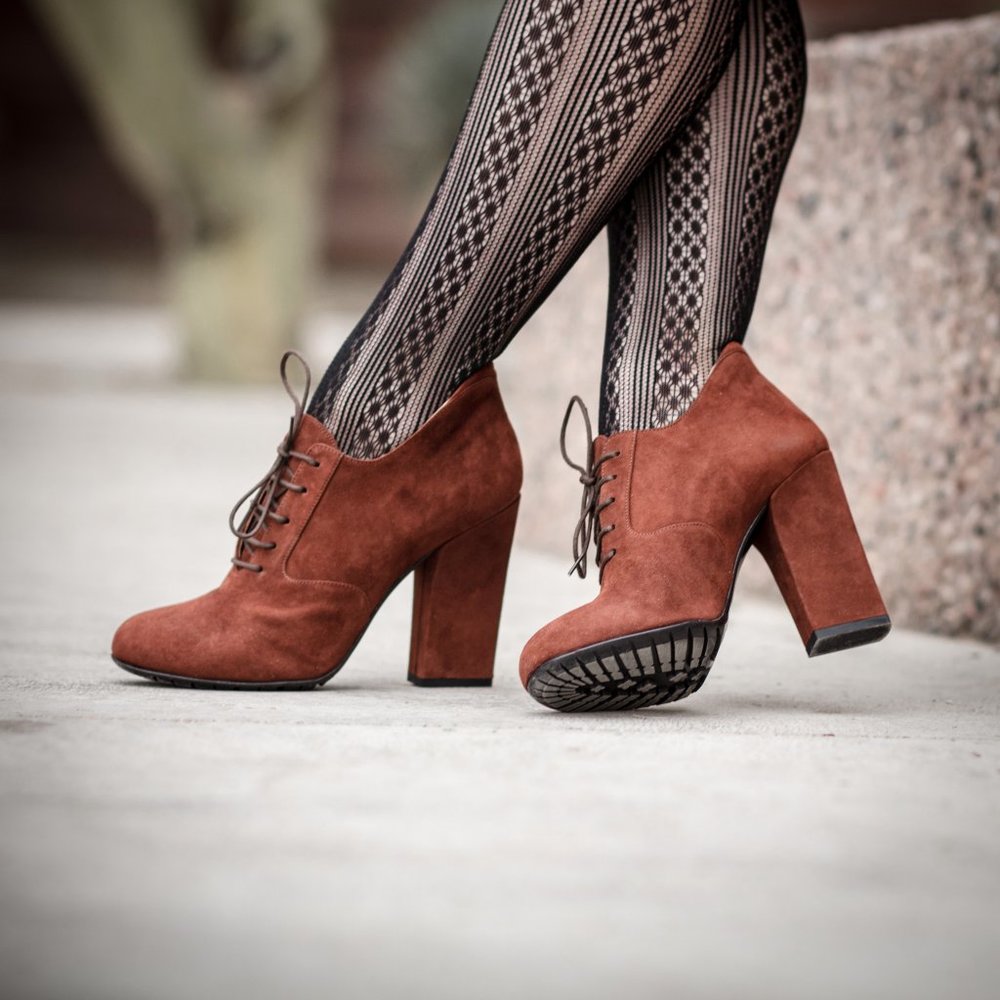 Suede Lace-up Ankle Boots Chic Versatile Booties - Picture 5 of 5
